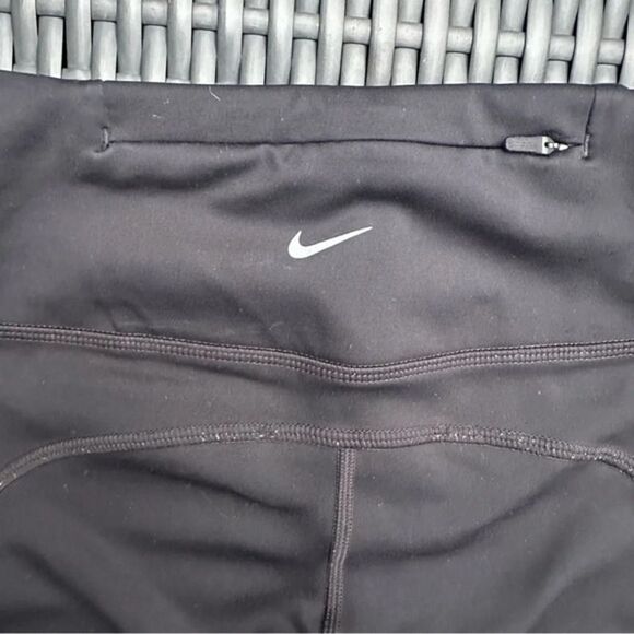 Nike Black Dri-Fit Leggings Small Cropped Pockets running yoga activewear lounge - Picture 4 of 5